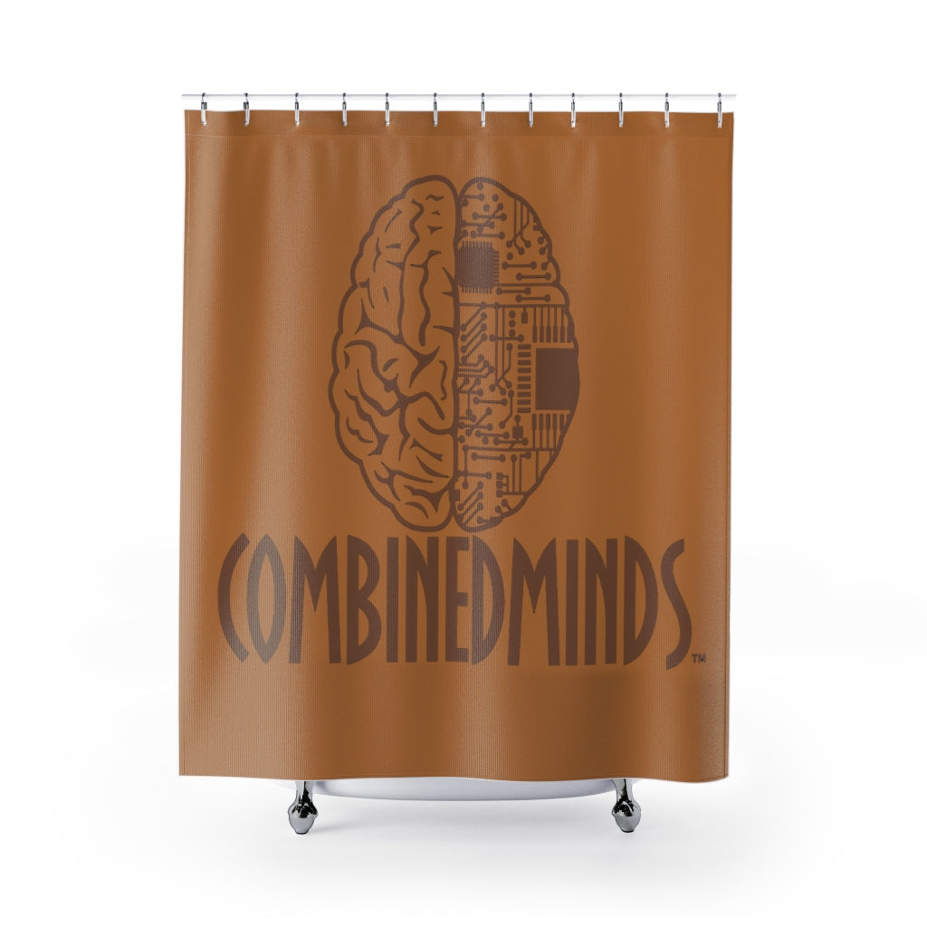 CombinedMinds Shower Curtains -Chocolate Logo Light Brown
