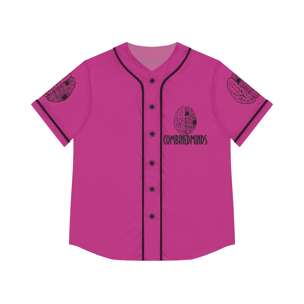 CombinedMinds Women's Baseball - Black Logo Pink