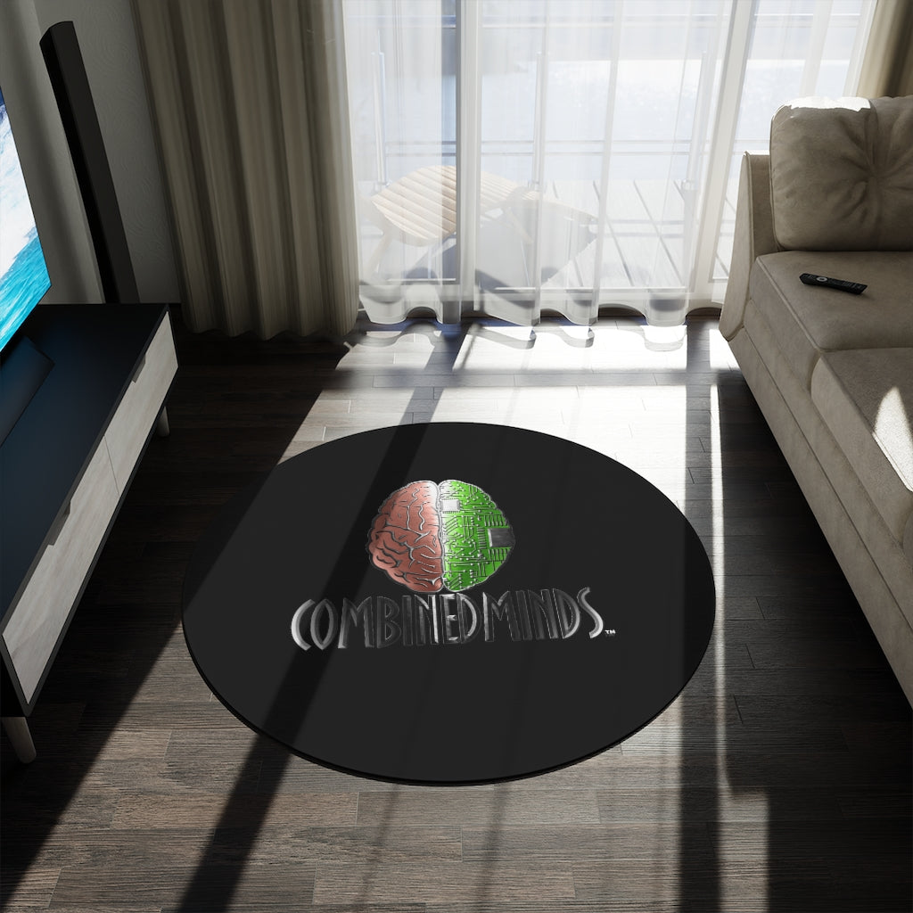 CombinedMinds Round Rug - Black/Color Logo