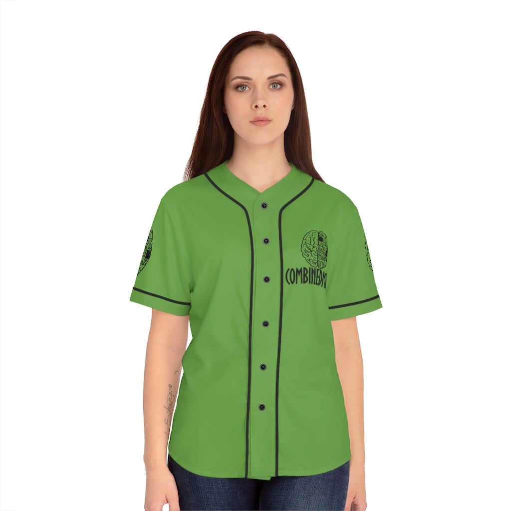 CombinedMinds Women's Baseball Jersey - Black Logo Green