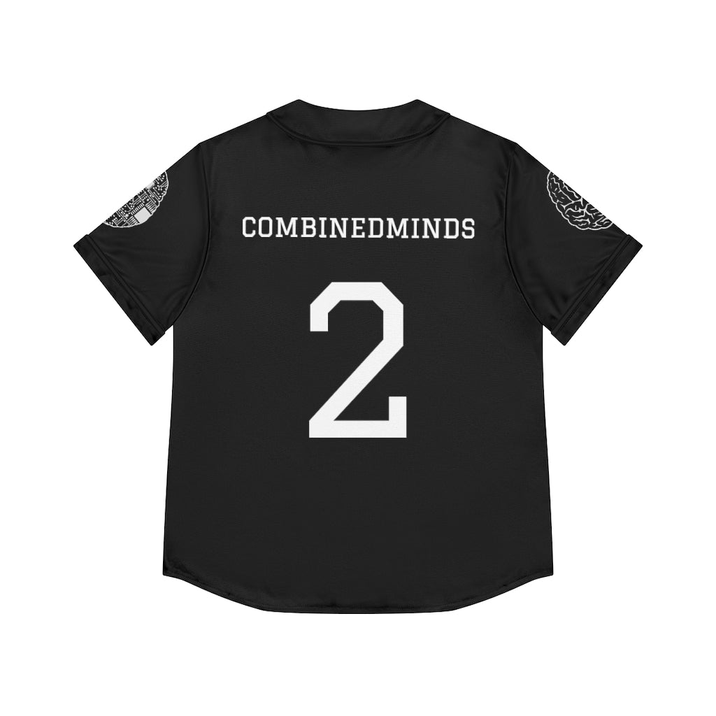 CombinedMinds Women's Baseball Jersey - White Logo Black