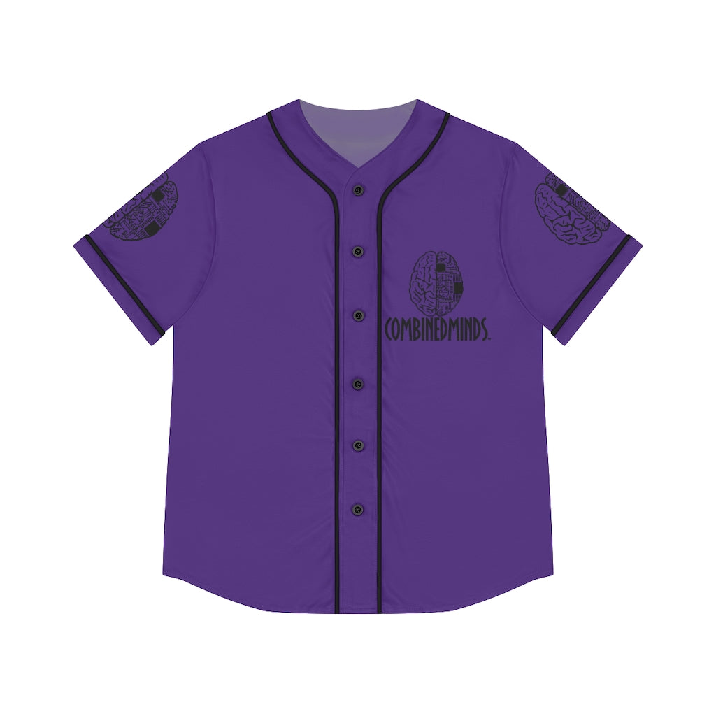 CombinedMinds Women's Baseball Jersey - Black Logo Purple