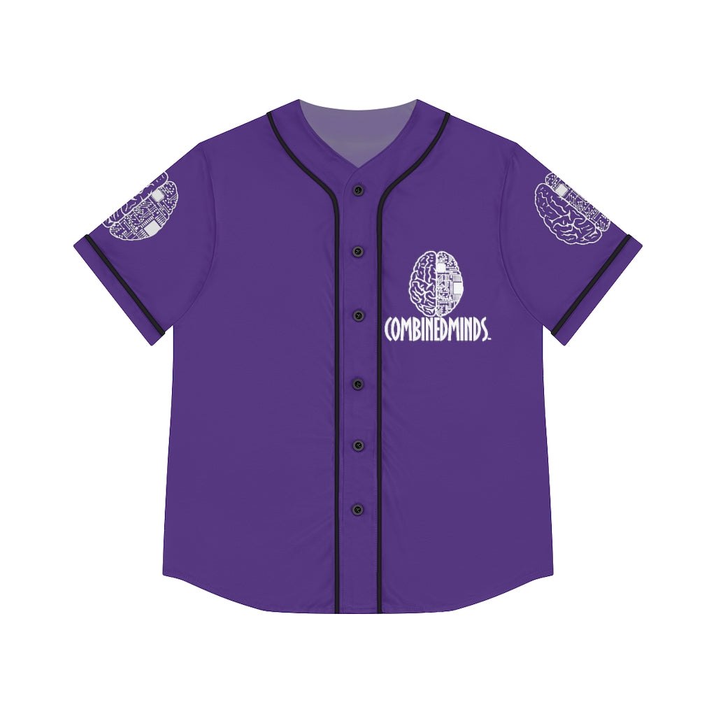 CombinedMinds Women's Baseball Jersey - White Logo Purple