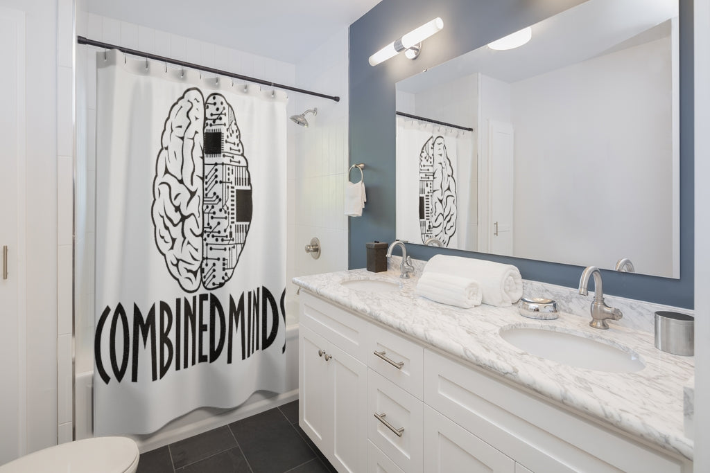 CombinedMinds Shower Curtains - Black Logo