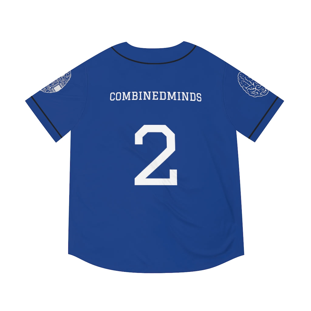 CombinedMinds Men's Baseball Jersey - White Logo Royal Blue