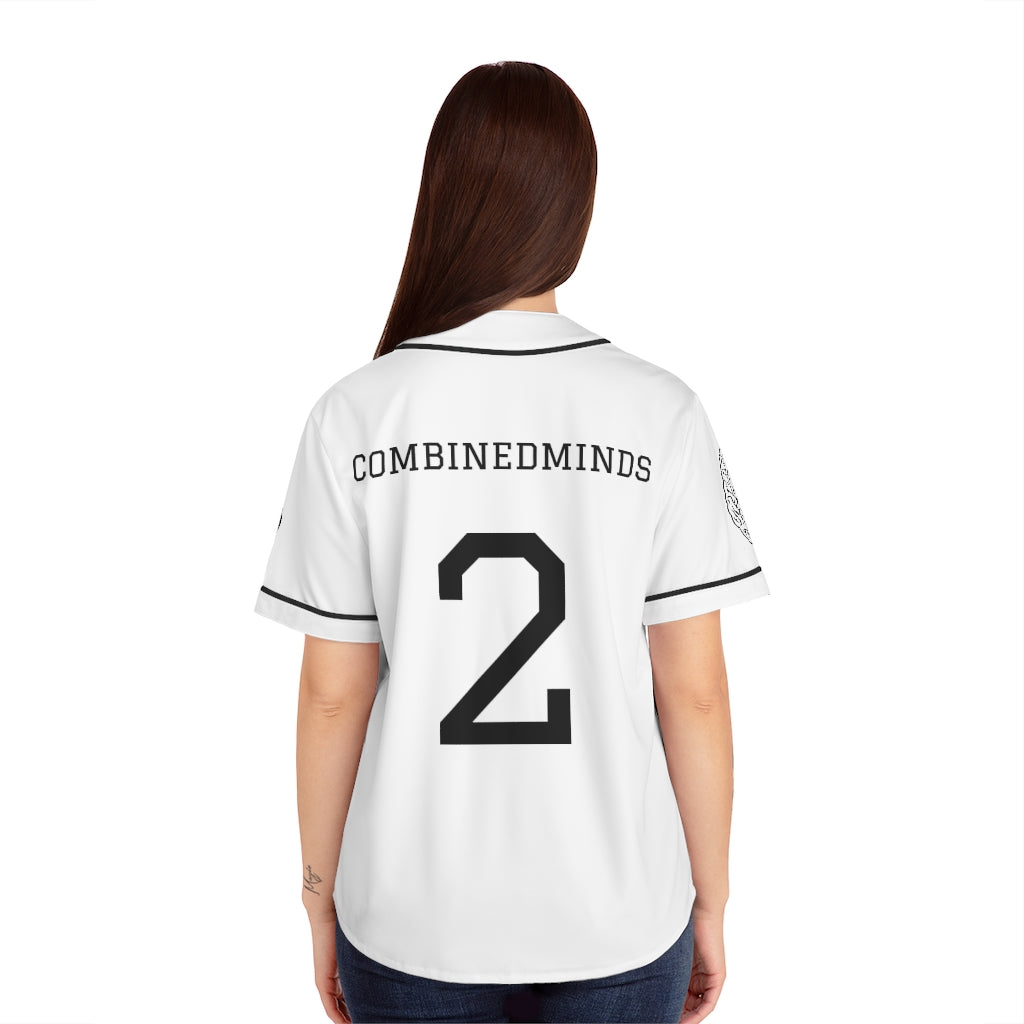 CombinedMinds Women's Baseball Jersey - Black Logo White