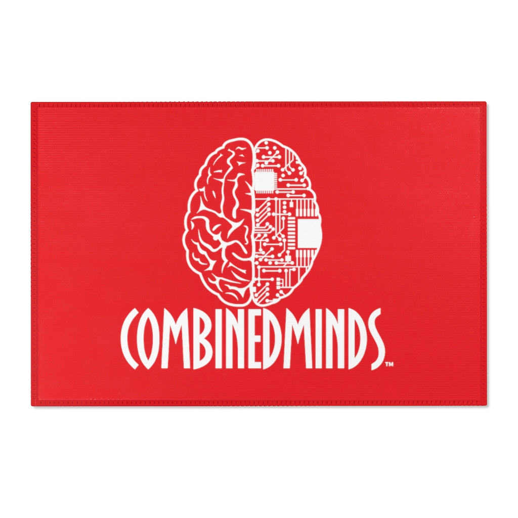 CombinedMinds Area Rugs - White Logo Red