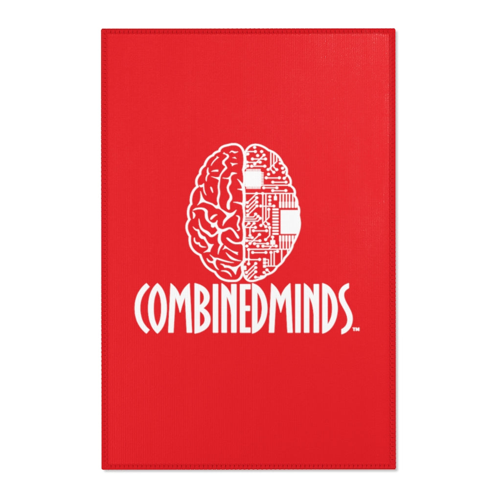 CombinedMinds Area Rugs - White Logo Red