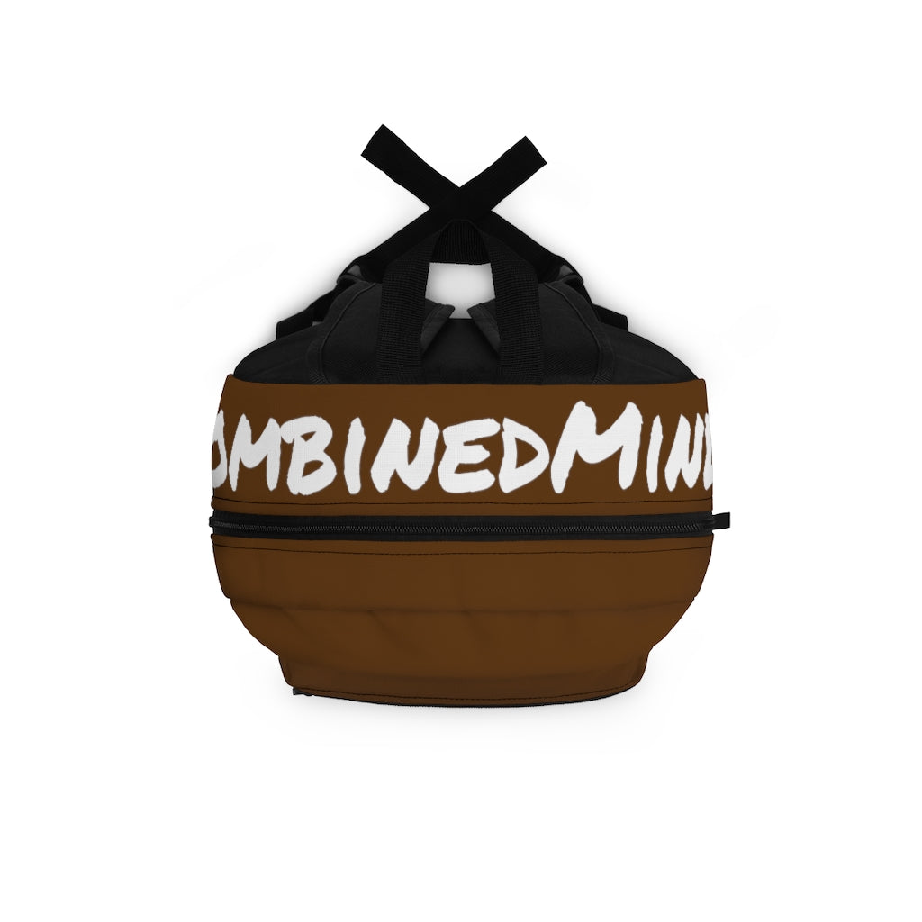 CombinedMinds Backpack - Dark Brown White Logo