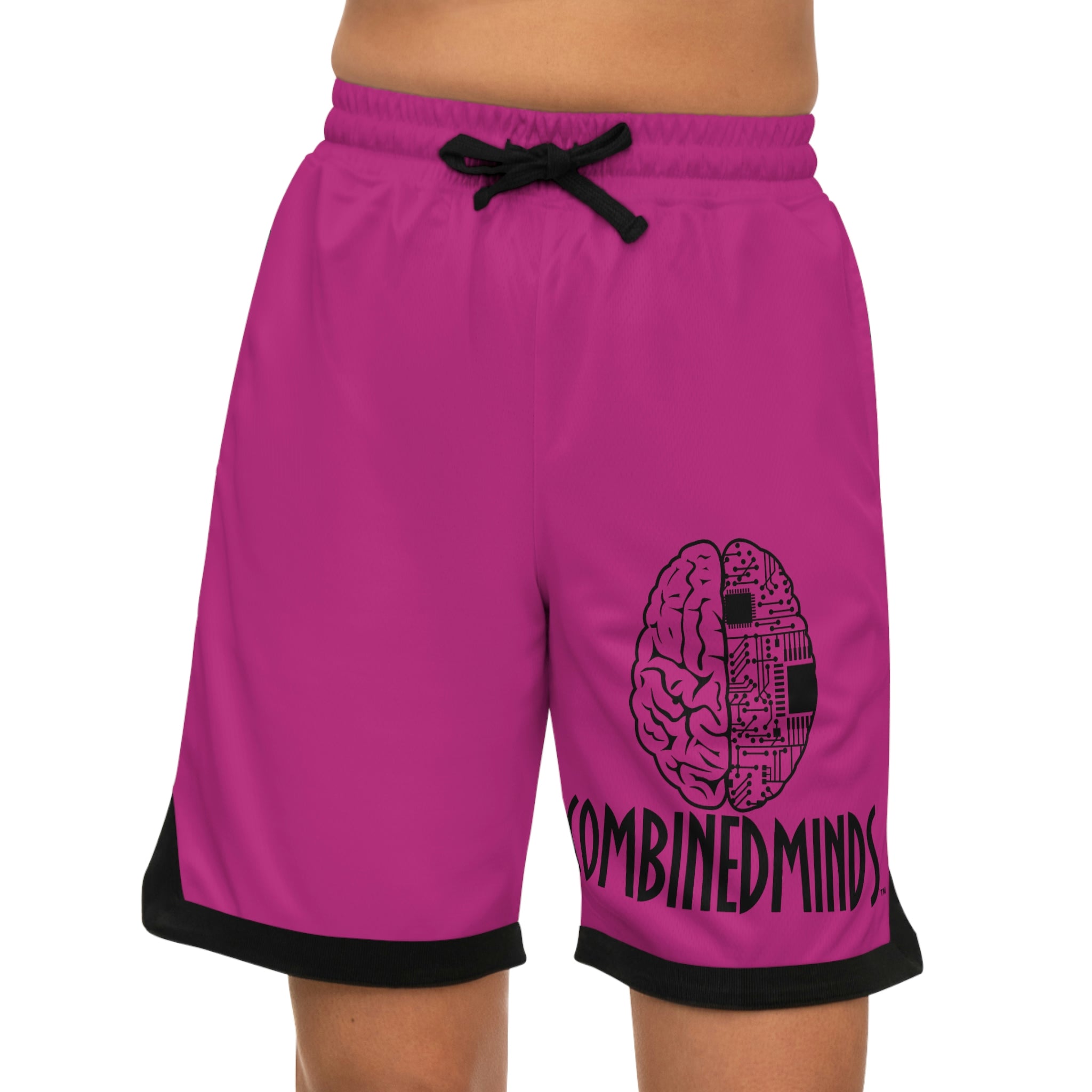 Combinedminds Basketball Shorts Pink/Black Logo