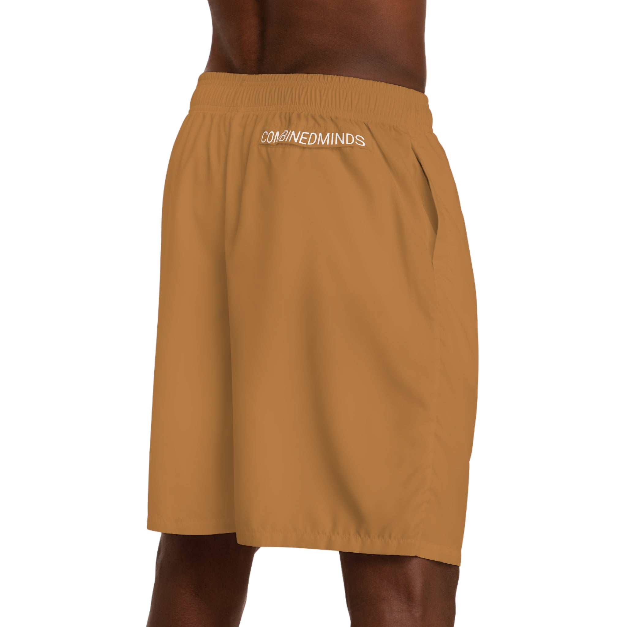CombinedMinds Men's Jogger Shorts LightBrown/White Logo