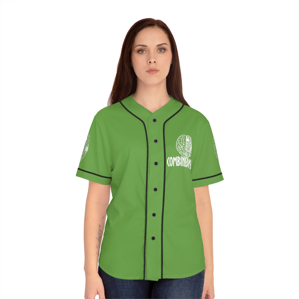 CombinedMinds Women's Baseball Jersey - White Logo Green