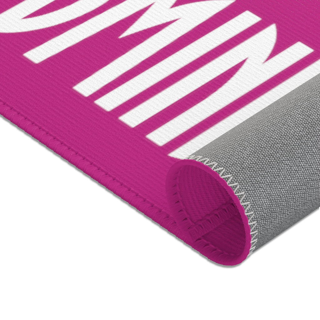 CombinedMinds Area Rugs - White Logo Pink