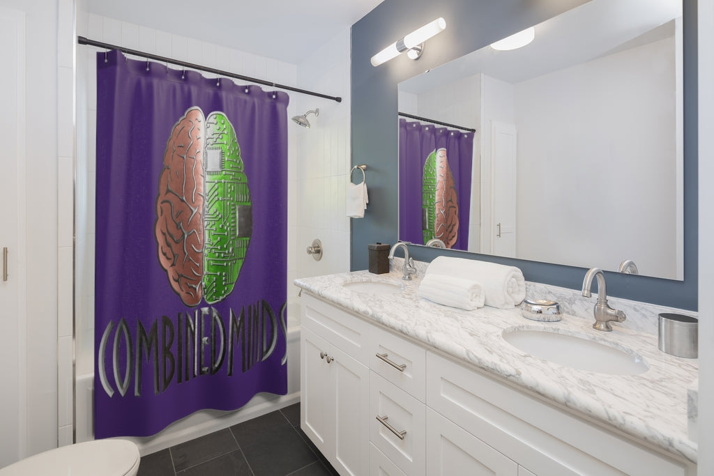CombinedMinds Shower Curtains - Color Logo Purple