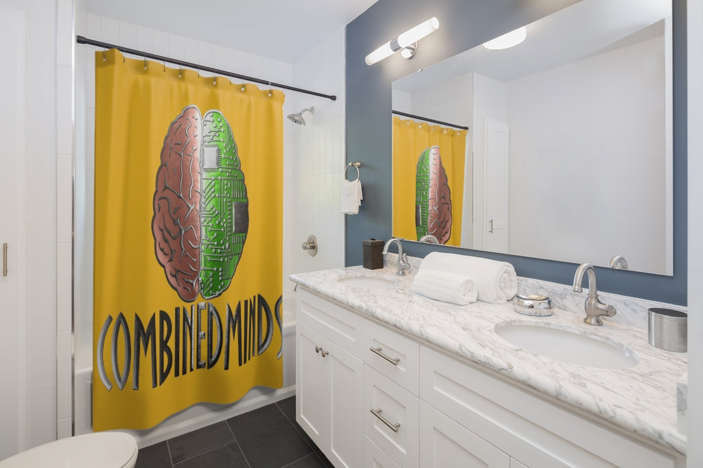 CombinedMinds Shower Curtains - Color Logo Yellow