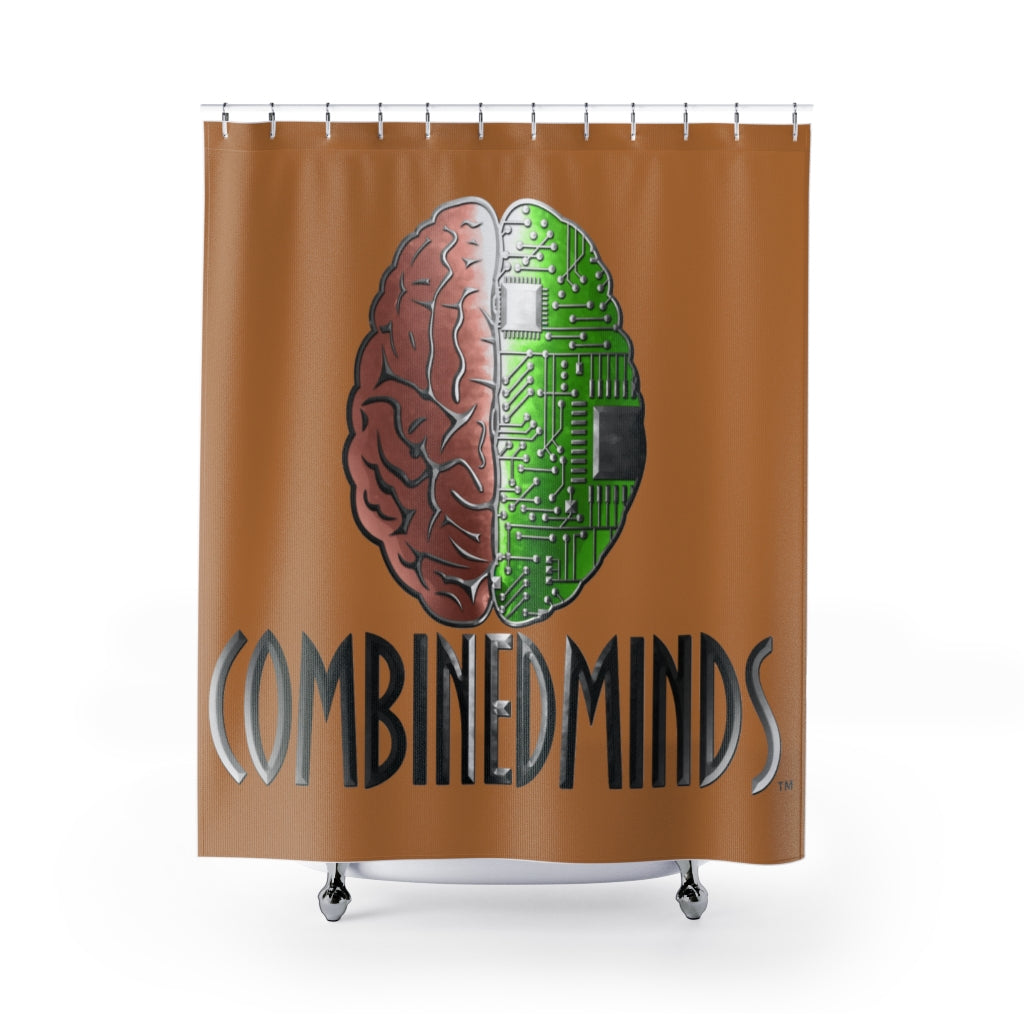 CombinedMinds Shower Curtains - Color Logo Light Brown