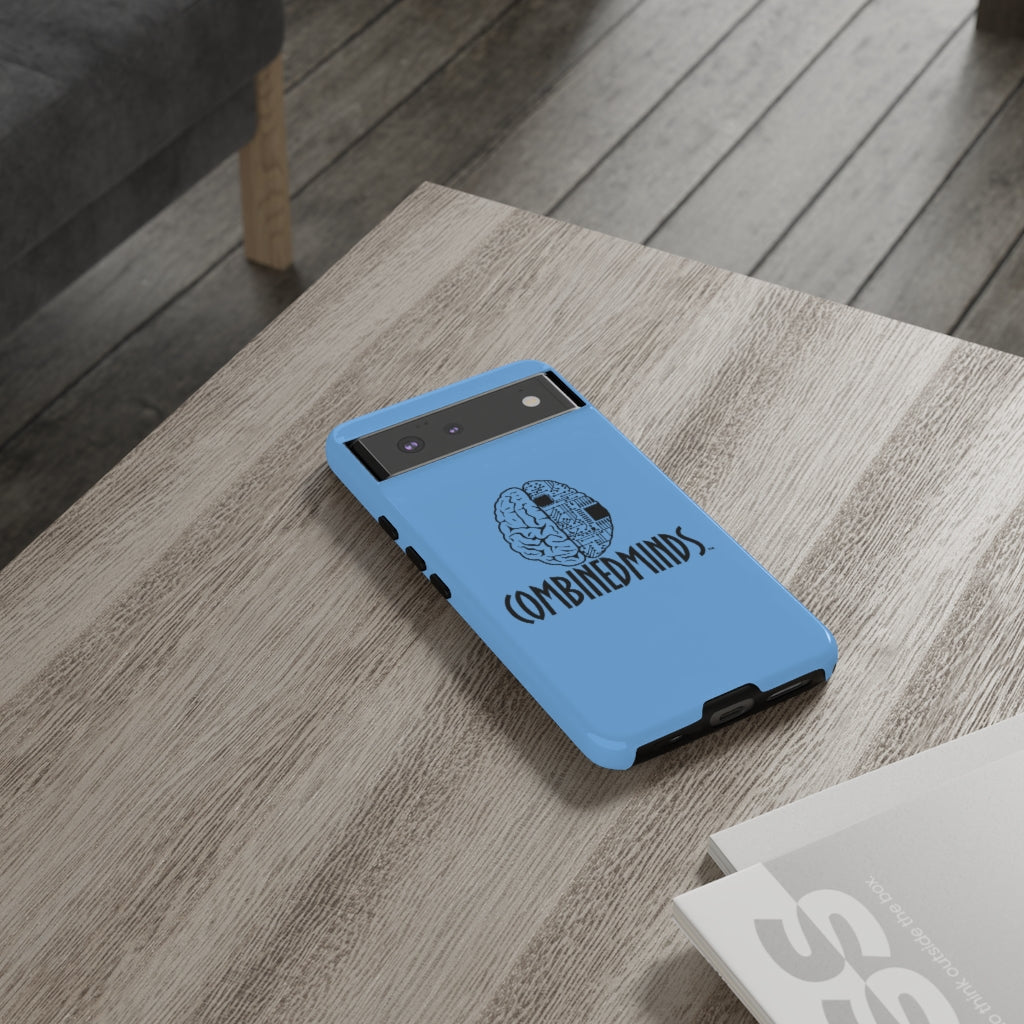 CombinedMinds Cell Phone Case -Light Blue Black Logo