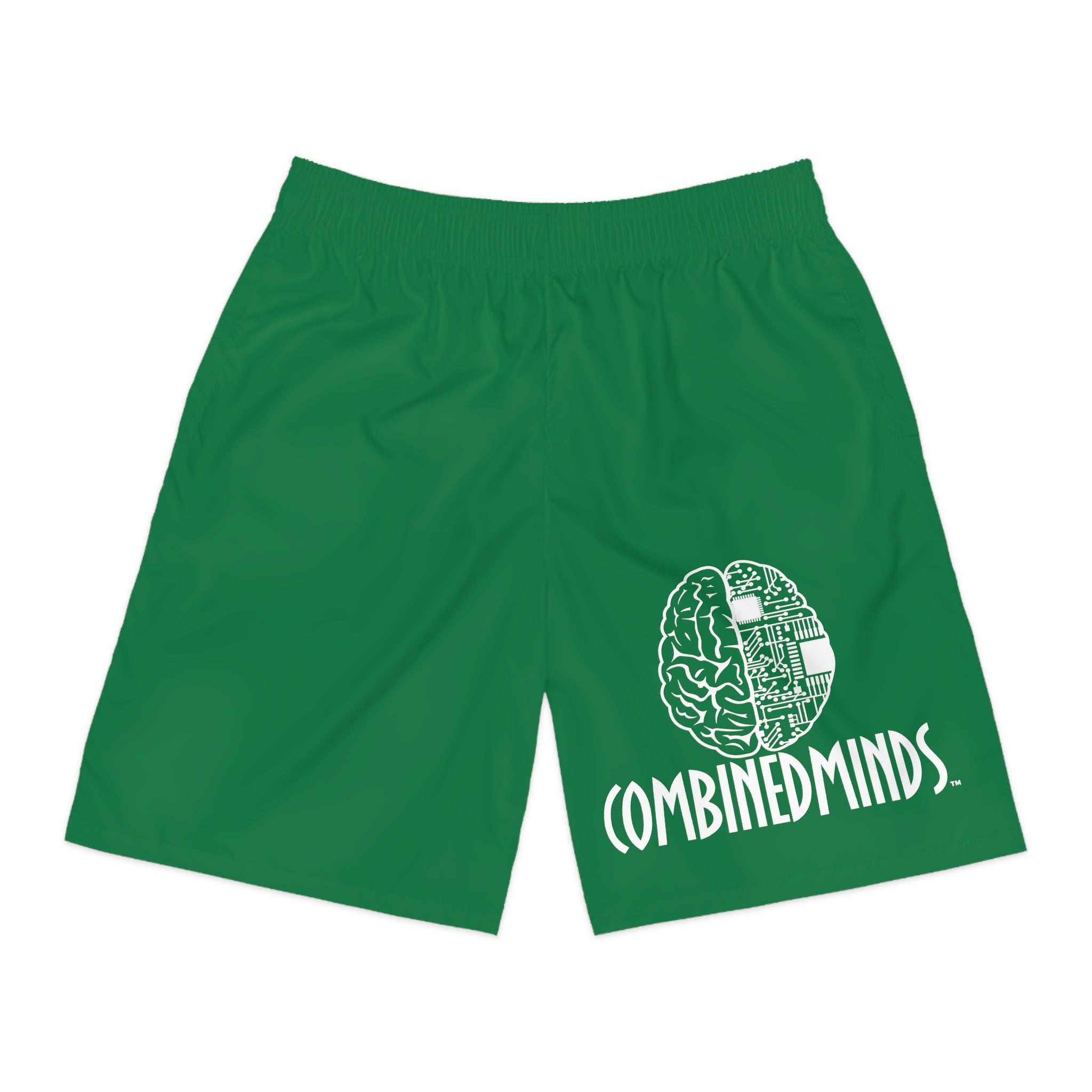 CombinedMinds Men's Jogger Shorts DarkGreen/White Logo