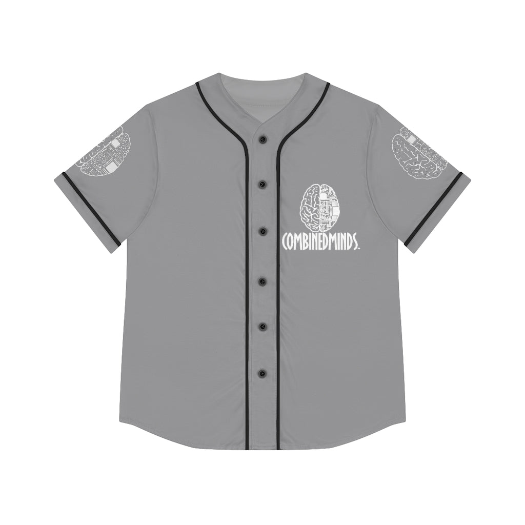 CombinedMinds Women's Baseball Jersey - White Logo Grey