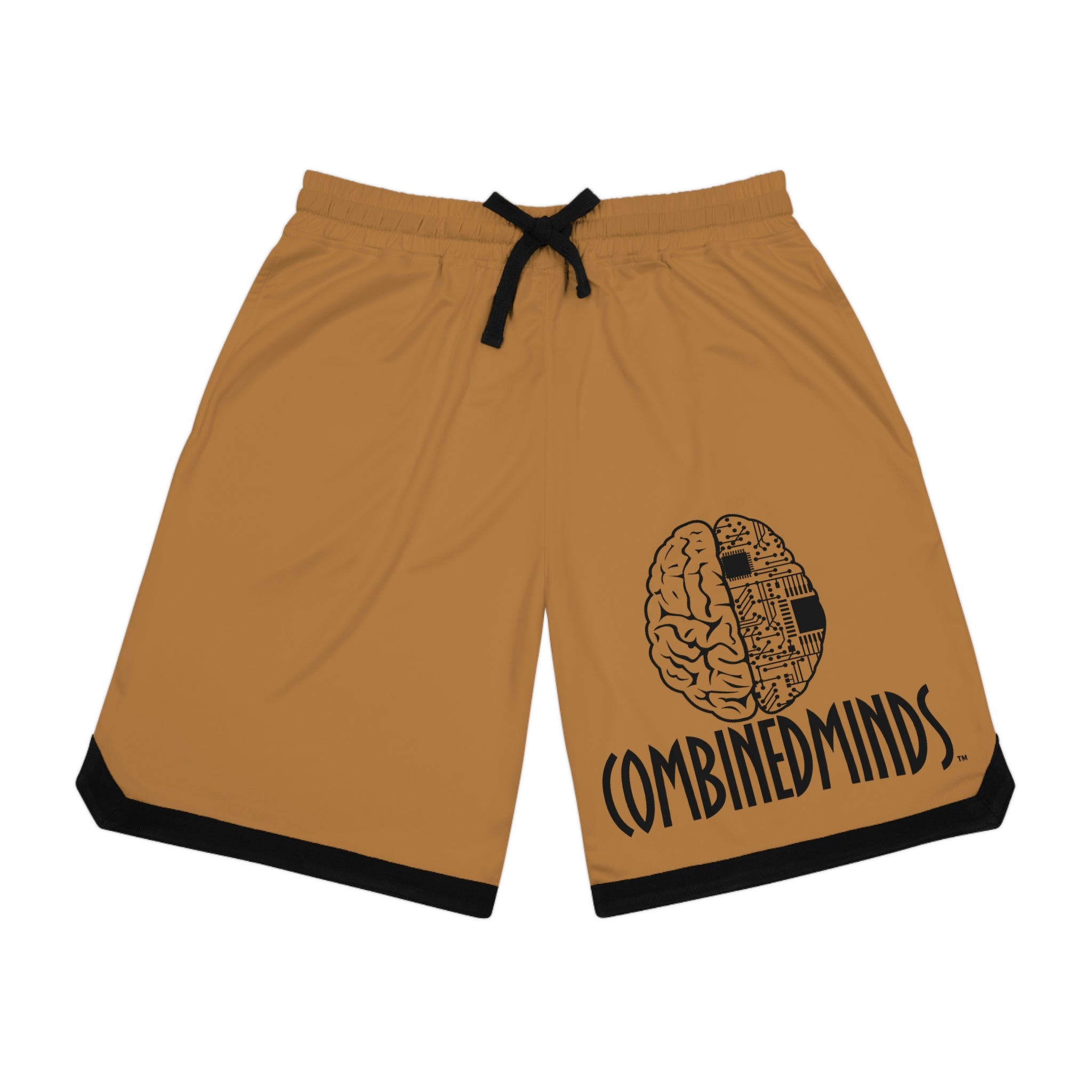 Combinedminds Basketball Shorts LightBrown/Black Logo