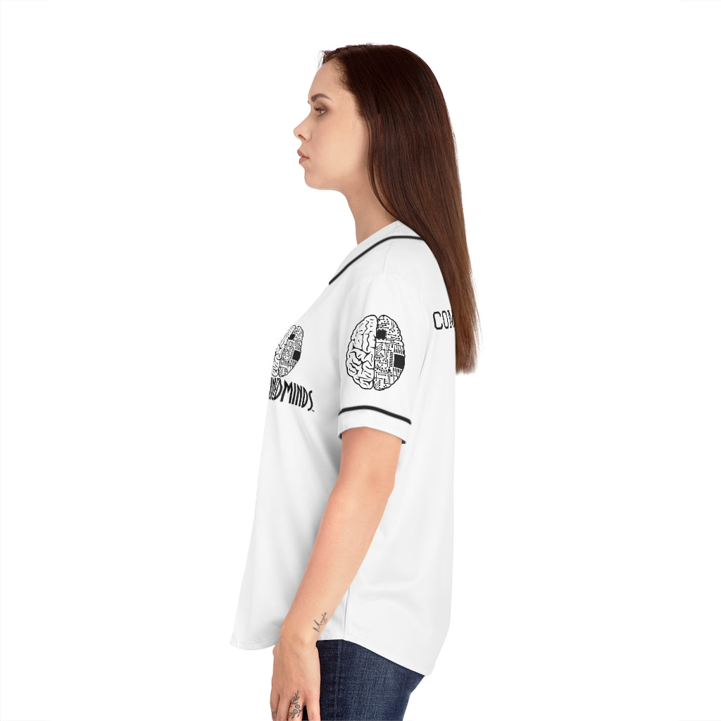 CombinedMinds Women's Baseball Jersey - Black Logo White