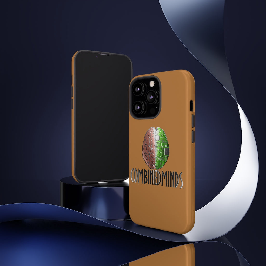 CombinedMinds Tough Cell Phone Cases - Light Brown Color Logo