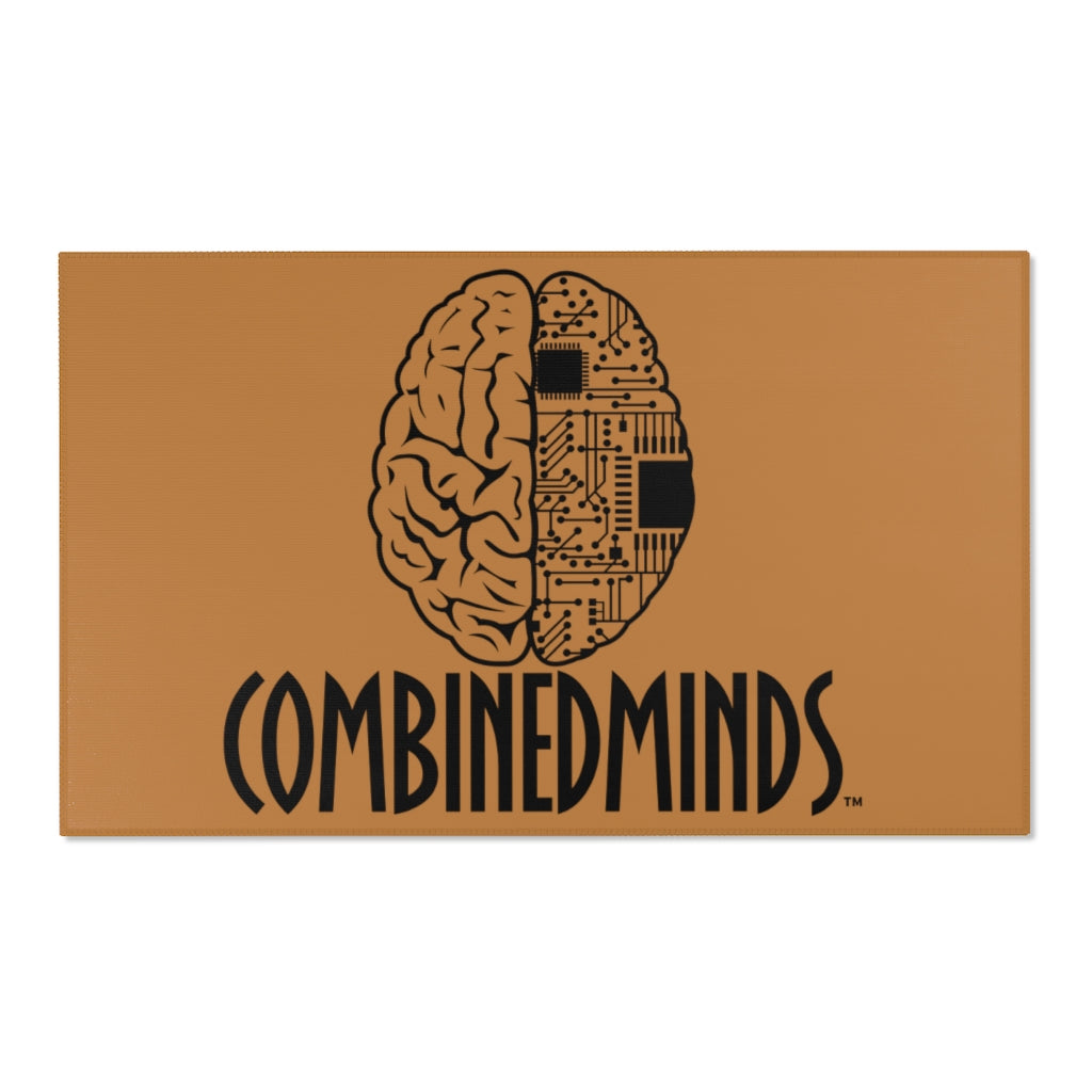 CombinedMinds Area Rugs - Black Logo Light Brown