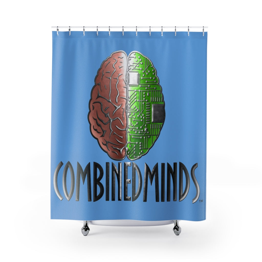 CombinedMinds Shower Curtains - Color Logo Light Blue