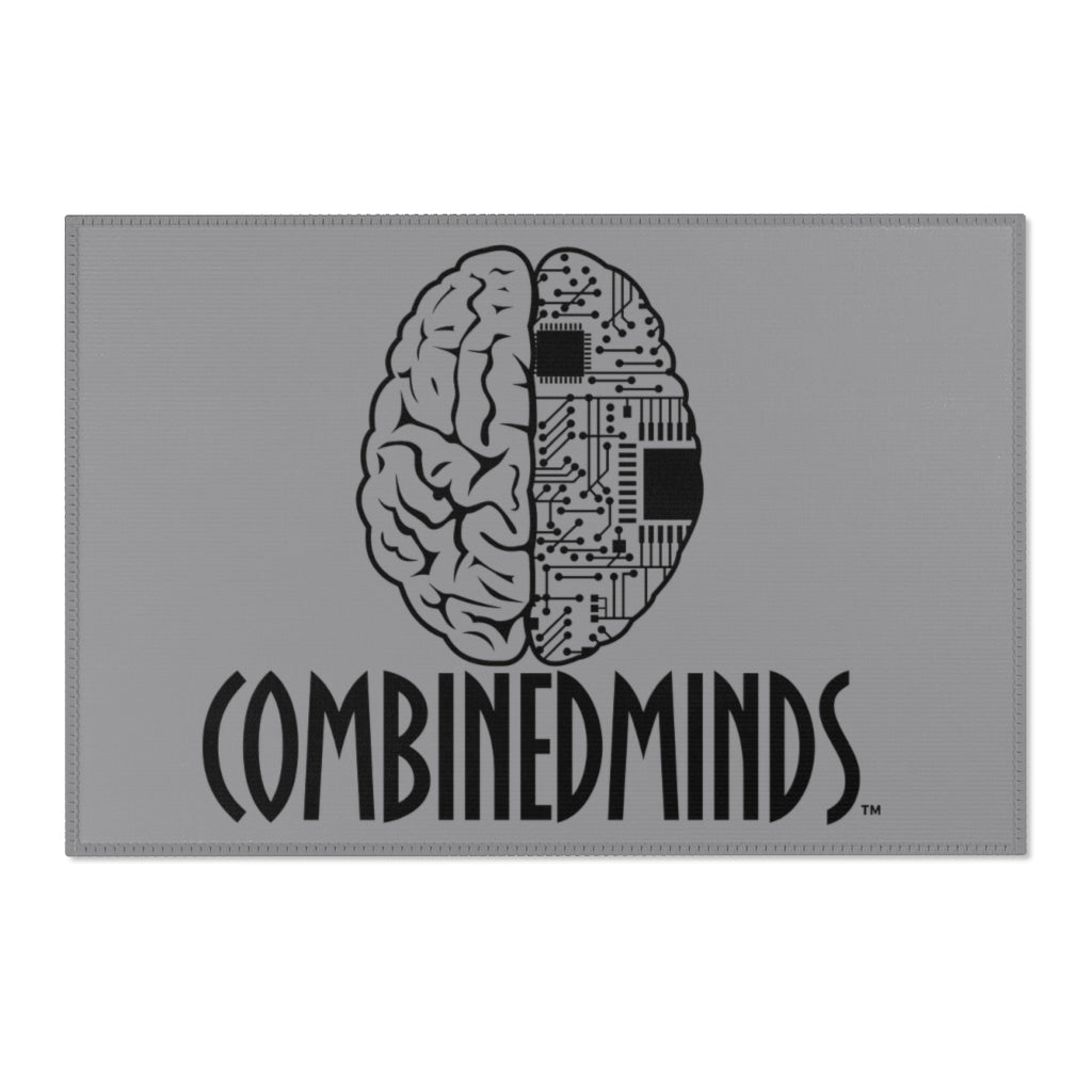CombinedMinds Area Rugs - Black Logo Grey