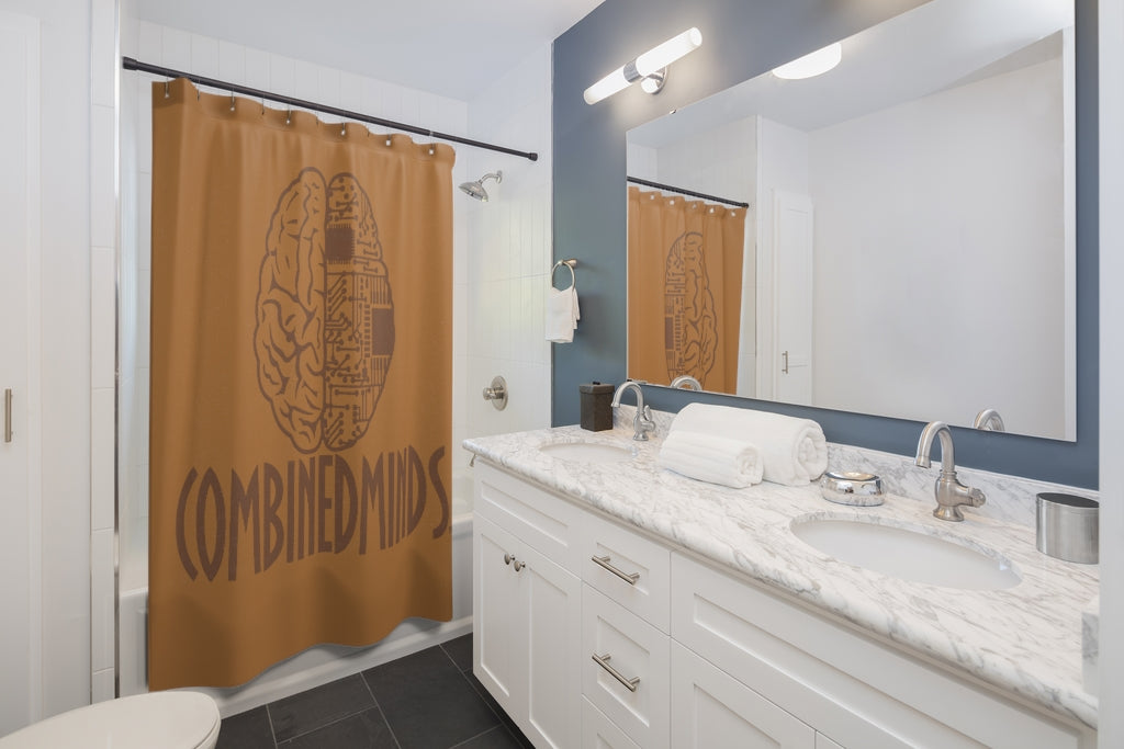 CombinedMinds Shower Curtains -Chocolate Logo Light Brown