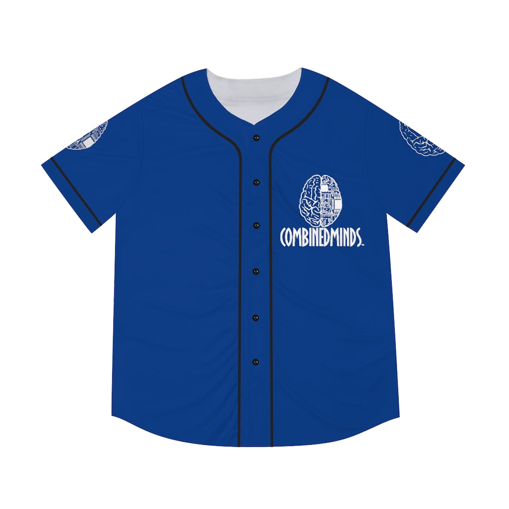 CombinedMinds Men's Baseball Jersey - White Logo Royal Blue