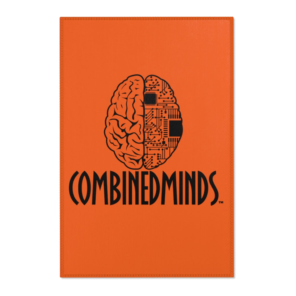 CombinedMinds Area Rugs - Black Logo Orange