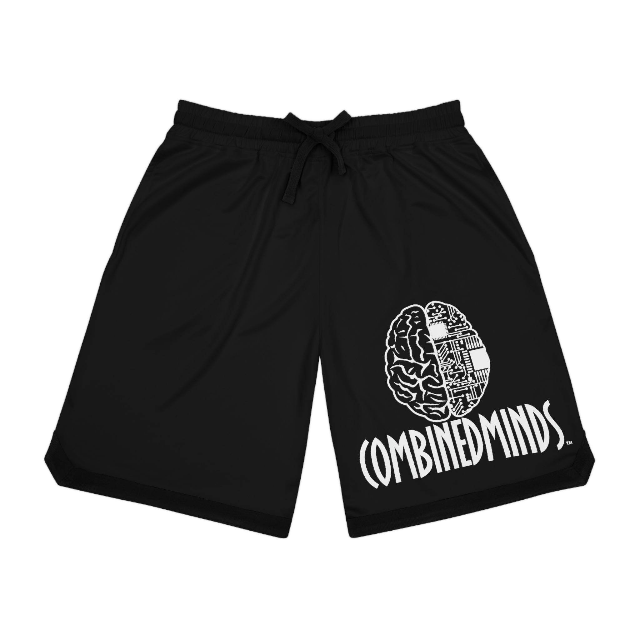 Combinedminds Basketball Shorts Black White Logo